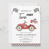 TWO FAST RACE CAR BOYS 2nd Birthday 招待状 (正面)