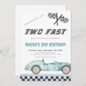 TWO FAST RACING CAR BIRTHDAYパーティー 招待状 (正面/裏面)