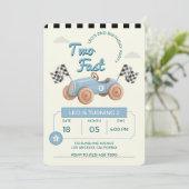 Two Fast Racing Car Boy 2nd Birthday 招待状 (スタンド正面)