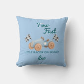 Two Fast Racing Car Boy 2nd Birthday Personalized クッション (正面)