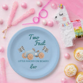 Two Fast Racing Car Boy 2nd Birthday Personalized ペーパープレート (パーティー)