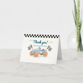 Two Fast Racing Car Boy 2nd Birthday Thank You Car サンキューカード