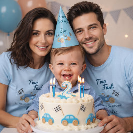 Two Fast Racing Car Mom 2nd Birthday Pit Crew Tシャツ
