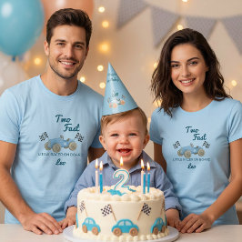 Two Fast Racing Car Mom 2nd Birthday Pit Crew Tシャツ