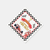 Two Fast Racing Theme Checkered Flag Party スタンダードカクテルナプキン (角)