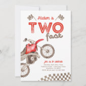 Two Fast Red Dirt Bike Invitation 招待状 (正面)