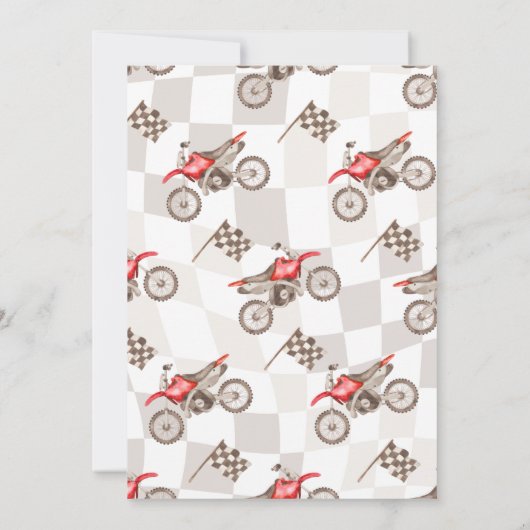 Two Fast Red Dirt Bike Invitation 招待状 (裏面)