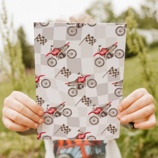 Two Fast Red Dirt Bike Invitation 招待状