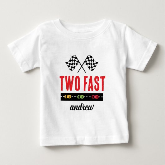 Two Fast Rennwagen  ベビーTシャツ (正面)
