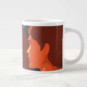 Two Figures Contemplating an Abstract Cosmic Scene ジャンボコーヒーマグカップ (右)