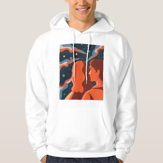 Two Figures Contemplating an Abstract Cosmic Scene パーカ (正面)