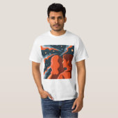 Two Figures Contemplating an Abstract Cosmic Scene Tシャツ (正面フル)
