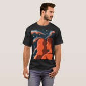 Two Figures Contemplating an Abstract Cosmic Scene Tシャツ (正面フル)