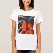 Two Figures Contemplating an Abstract Cosmic Scene Tシャツ (正面)