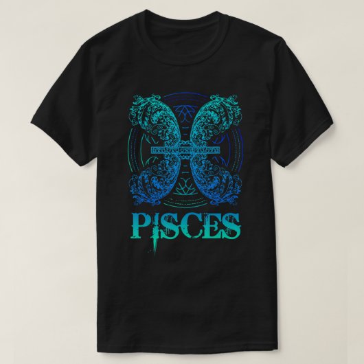 Two Fish Zodiac Sign Symbol Horoscope Pisces T-Shi Tシャツ (デザイン正面)