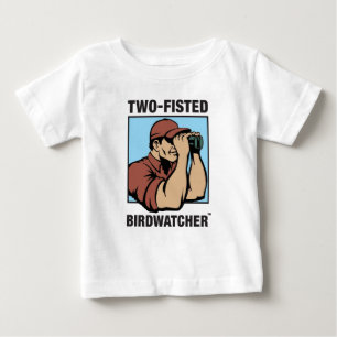Two-Fisted Birdwatcherの乳児の長袖 ベビーTシャツ