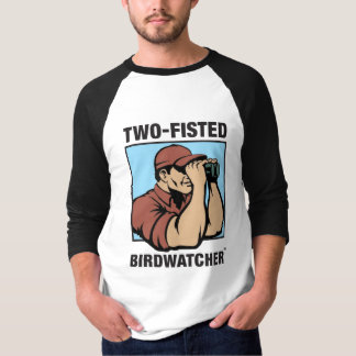 Two-Fisted Birdwatcher 3/4の袖のRaglan Tシャツ