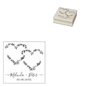 Two Floral Wildflowers Hearts for Wedding ラバースタンプ (押印)