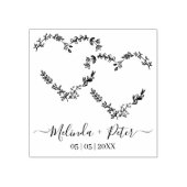 Two Floral Wildflowers Hearts for Wedding ラバースタンプ (インプリント)