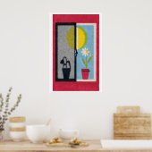 Two Flowers Matchbox Print Vintage Eastern Europe ポスター (キッチン)