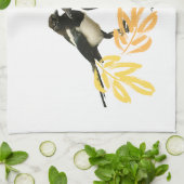 "Two for Joy"マグパイとフローラアクセント キッチンタオル (折り畳み)