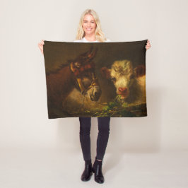 Two Friends (Donkey and Lamb) (Farm Animals) フリースブランケット