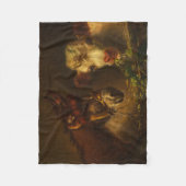 Two Friends (Donkey and Lamb) (Farm Animals) フリースブランケット (正面)