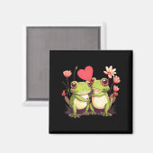 Two Frogs Valentines Day Love On Couple Frog  マグネット (正面/裏面)