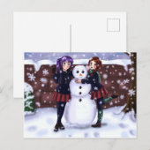 Two Girls and a Snowman シーズンポストカード (正面/裏面)