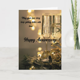 Two Glasses, One Love – Lovely Anniversary Card カード