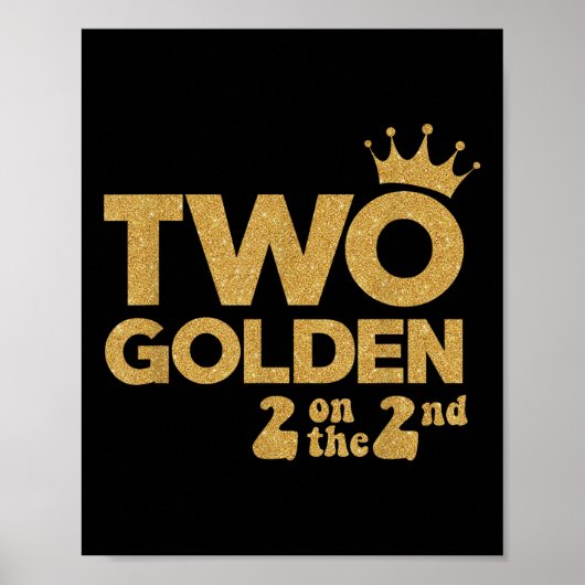 Two Golden Birthday Decorations 2 On The 2nd B-day ポスター (正面)