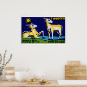 Two Golden Deer - Matchbox Print - Aesthetic Wall ポスター (キッチン)