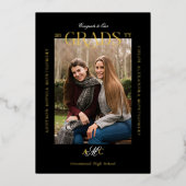 Two Graduates Joint Double Graduation Announcement 箔招待状 (正面)