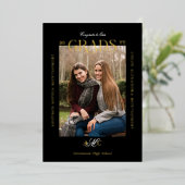 Two Graduates Joint Double Graduation Announcement 箔招待状 (立ち正面)