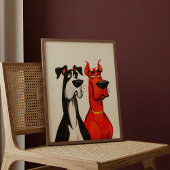 Two Great Danes Wall Art Poster Print ポスター