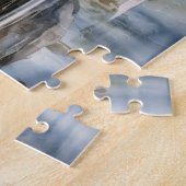 Two grebes among white pond plants ジグソーパズル (側面)