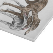Two Greyhound Friendsドッグアート カッティングボード (角)