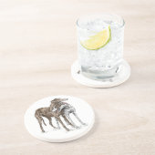 Two Greyhound Friendsドッグアート コースター (側面)