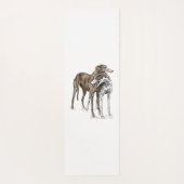 Two Greyhound Friendsドッグアート ヨガマット (裏面)