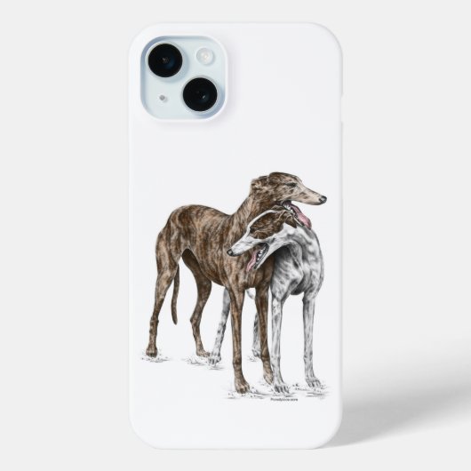 Two Greyhound Friendsドッグアート Case-Mate iPhoneケース (裏面)