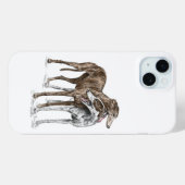 Two Greyhound Friendsドッグアート Case-Mate iPhoneケース (裏面 (横))