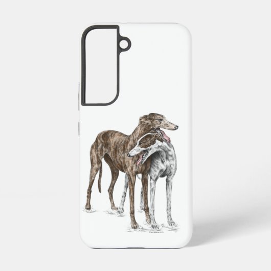 Two Greyhound Friendsドッグアート Samsung Galaxyケース (裏面)