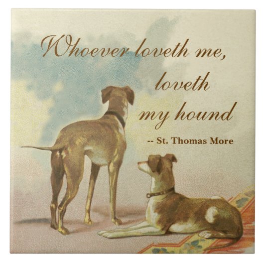 Two Greyhounds /有名なセントトーマスもっと引用文 タイル (正面)