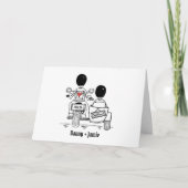 Two Grooms Biker Motorcycle and Sidecar Wedding カード (正面)