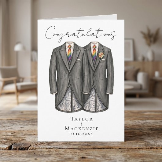 Two Grooms Congratulations on Your Wedding Day カード
