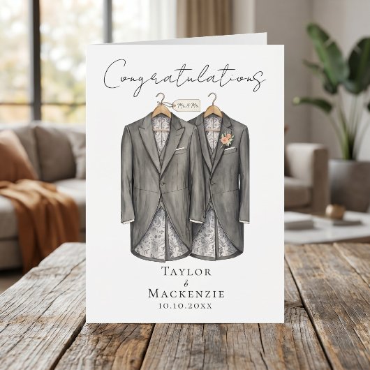 Two Grooms Congratulations on Your Wedding Day カード