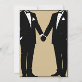 Two Grooms Elegant Black Gold Tuxedo Wedding 招待状 (裏面)