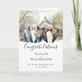 Two Grooms Garden Congratulations on Wedding Day カード (正面)