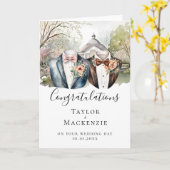 Two Grooms Garden Congratulations on Wedding Day カード (黄色い花)