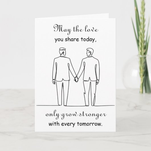 Two Grooms | LGBTQ Congratulations on your Wedding カード (正面)